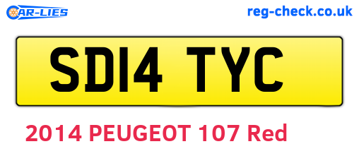 SD14TYC are the vehicle registration plates.