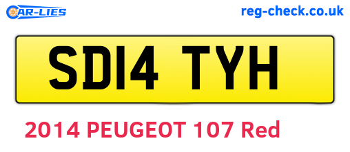 SD14TYH are the vehicle registration plates.