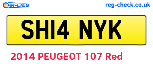 SH14NYK are the vehicle registration plates.