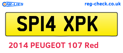 SP14XPK are the vehicle registration plates.
