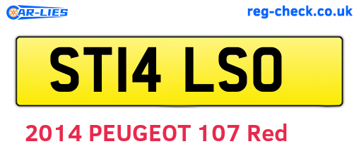 ST14LSO are the vehicle registration plates.