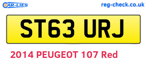 ST63URJ are the vehicle registration plates.
