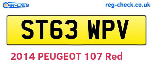 ST63WPV are the vehicle registration plates.