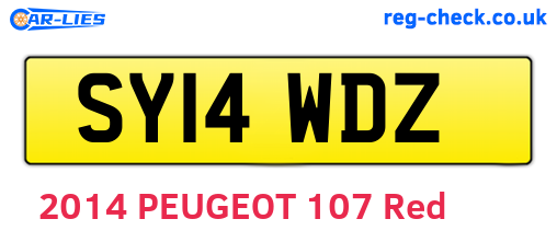 SY14WDZ are the vehicle registration plates.