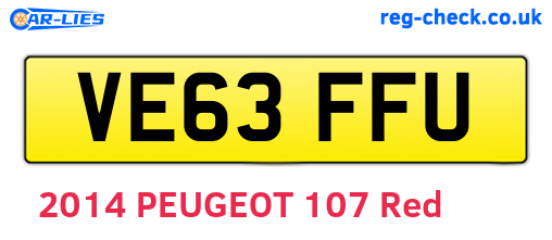 VE63FFU are the vehicle registration plates.