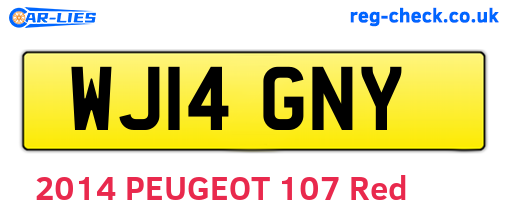 WJ14GNY are the vehicle registration plates.