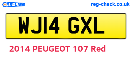 WJ14GXL are the vehicle registration plates.
