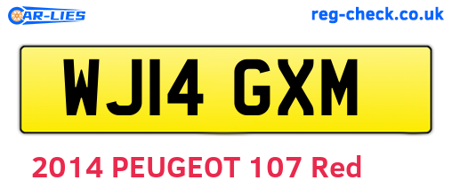 WJ14GXM are the vehicle registration plates.