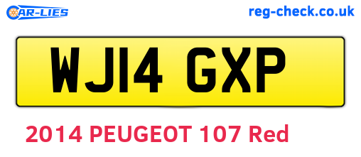 WJ14GXP are the vehicle registration plates.