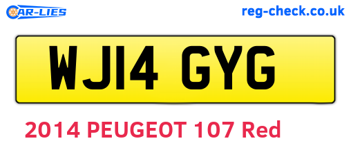 WJ14GYG are the vehicle registration plates.