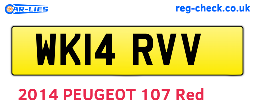 WK14RVV are the vehicle registration plates.