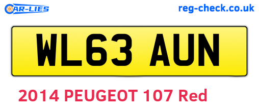 WL63AUN are the vehicle registration plates.