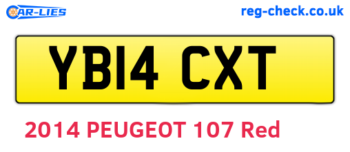 YB14CXT are the vehicle registration plates.