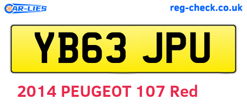YB63JPU are the vehicle registration plates.