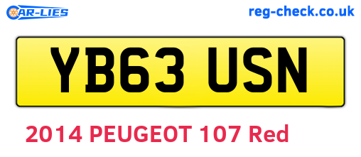 YB63USN are the vehicle registration plates.