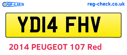 YD14FHV are the vehicle registration plates.