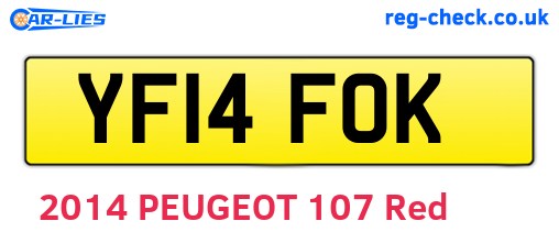 YF14FOK are the vehicle registration plates.
