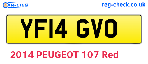 YF14GVO are the vehicle registration plates.