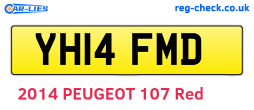 YH14FMD are the vehicle registration plates.