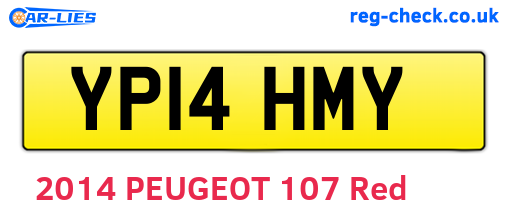 YP14HMY are the vehicle registration plates.