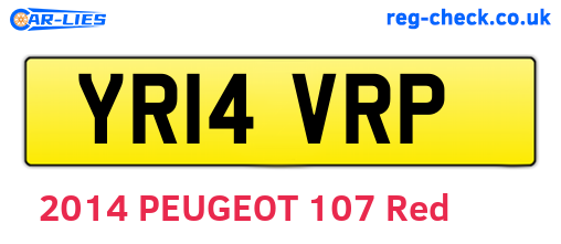YR14VRP are the vehicle registration plates.