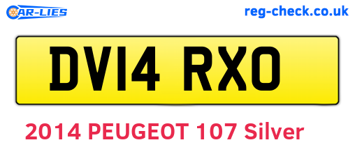DV14RXO are the vehicle registration plates.