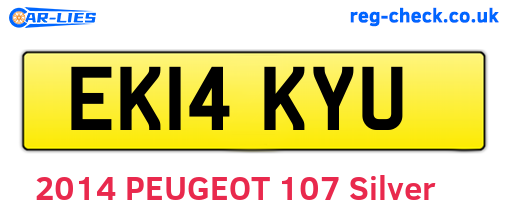 EK14KYU are the vehicle registration plates.