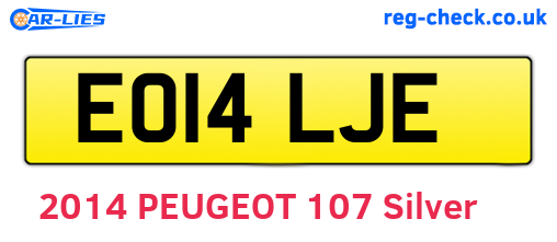 EO14LJE are the vehicle registration plates.