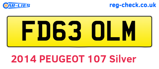 FD63OLM are the vehicle registration plates.