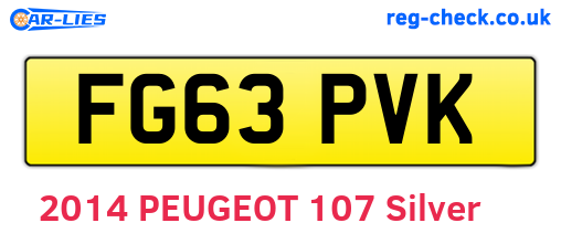 FG63PVK are the vehicle registration plates.