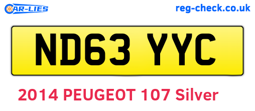 ND63YYC are the vehicle registration plates.