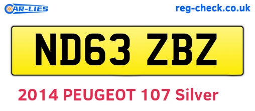 ND63ZBZ are the vehicle registration plates.
