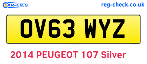 OV63WYZ are the vehicle registration plates.
