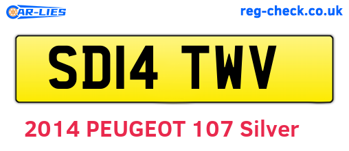SD14TWV are the vehicle registration plates.