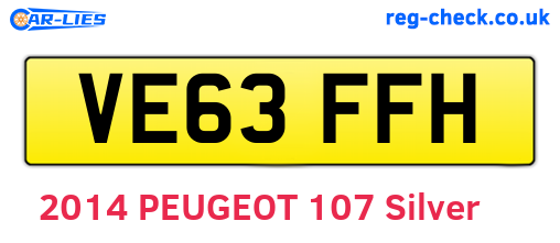 VE63FFH are the vehicle registration plates.