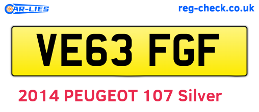 VE63FGF are the vehicle registration plates.