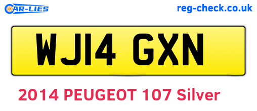 WJ14GXN are the vehicle registration plates.