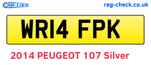 WR14FPK are the vehicle registration plates.