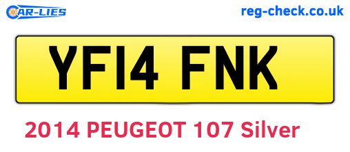 YF14FNK are the vehicle registration plates.