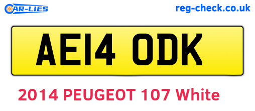AE14ODK are the vehicle registration plates.