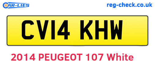CV14KHW are the vehicle registration plates.