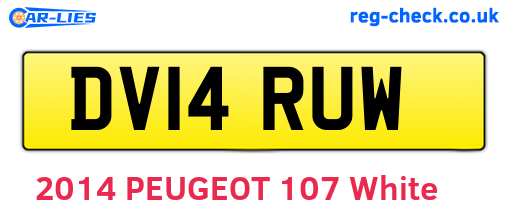 DV14RUW are the vehicle registration plates.