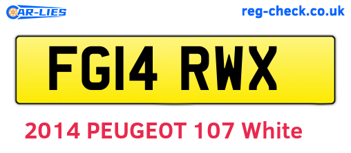 FG14RWX are the vehicle registration plates.