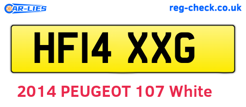 HF14XXG are the vehicle registration plates.