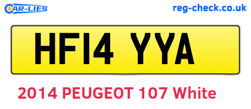 HF14YYA are the vehicle registration plates.