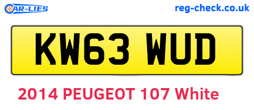 KW63WUD are the vehicle registration plates.