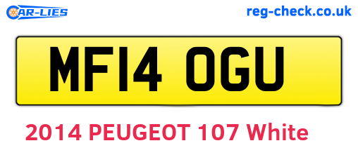 MF14OGU are the vehicle registration plates.