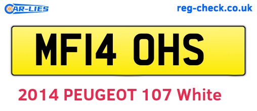 MF14OHS are the vehicle registration plates.