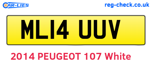 ML14UUV are the vehicle registration plates.