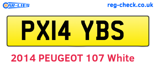PX14YBS are the vehicle registration plates.